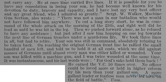 Carmichael D Captain 9th Rifle Brigade Obit Part 3