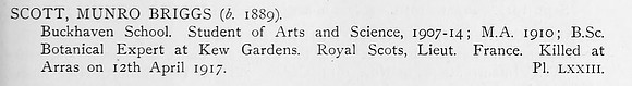 Scott M B Lt 12th Royal Scots