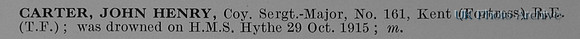 Carter J H Coy Sergt Major 161 Royal Engineers