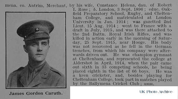 Caruth J G 2nd Lt 5th Royal Irish Rifles Obit Part 2