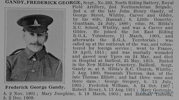 Gandy F G Sergt 392 Royal Field Artillery Obit
