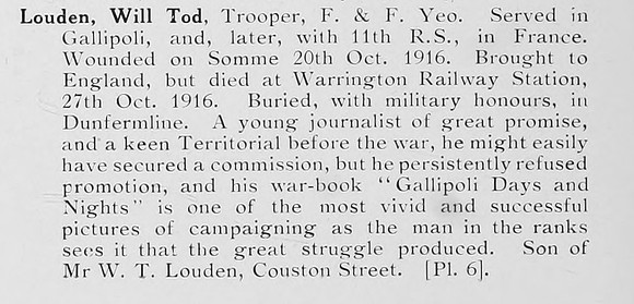 Louden W T Tpr Fife And Forfar Yeomanry And 11th Royal Scots Photo Available Plate 6