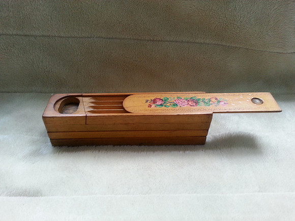 Vintage 1930s Wooden Pencil Case Four Layers Slide Out Belonged To Nora Smith