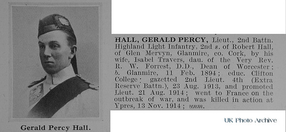 Hall G P Lt 2nd Highland Light Infantry Obit