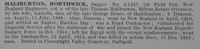 Haliburton B Sapper 4/1247 New Zealand Engineers Obit