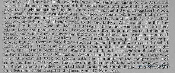 Burt-Marshall W M Captain 2nd Argyll And Sutherland Highlanders Obit Part 2