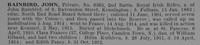 Rainbird J Pte 6365 2nd Royal Irish Rifles Obit