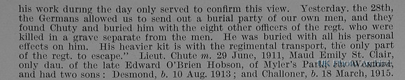 Chute C F T Lt 2nd Royal Munster Fusiliers Obit Part 2
