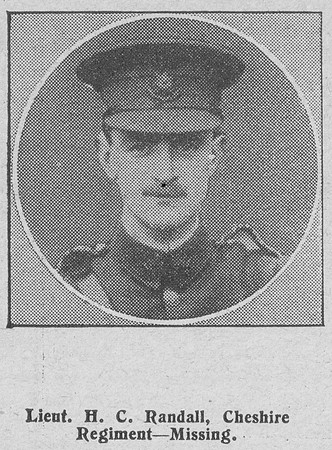 Randall H C Lt Cheshire Regiment The Graphic 5th Sep 1914