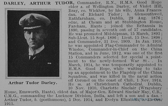 Darley A T Comm HMS Good Hope Royal Navy Obit