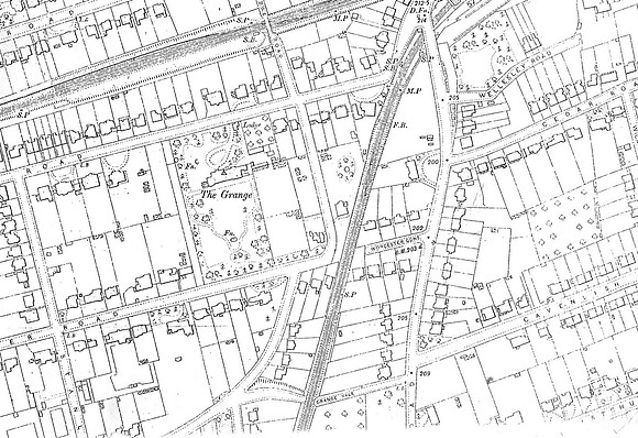 Sutton 1913 Map Grange Road Area