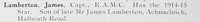 Lamberton J Captain Royal Army Medical Corps