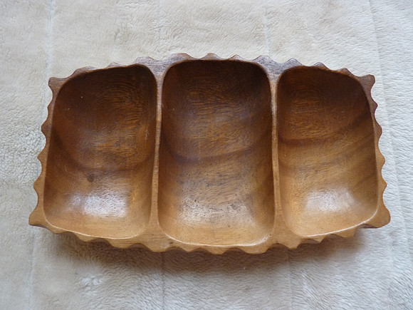 Vintage Retro Mid Century Teak Hors D'oeuvre Dish