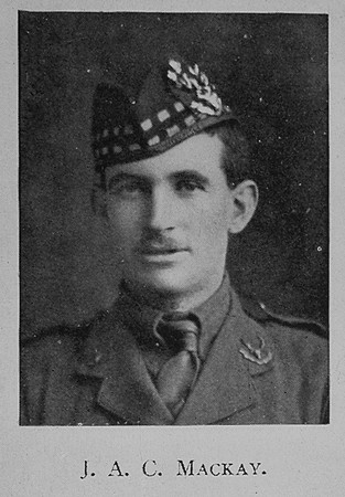 MacKay J A C Captain MC 6th Seaforth Highlanders