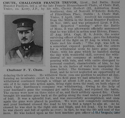 Chute C F T Lt 2nd Royal Munster Fusiliers Obit Part 1