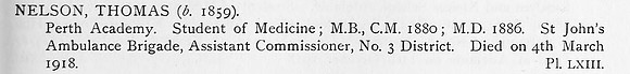 Nelson T Assistant Commisioner St Johns Ambulance Brigade Obit