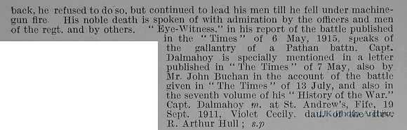 Dalmahoy J F C Captain Indian Army Obit Part 2