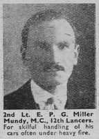 Miller-Mundy E P G 2nd Lt MC 12th Lancers