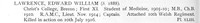 Lawrence E W Captain Royal Army Medical Corps Attd 10th Welsh Regiment Obit