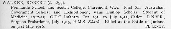 Walker R S Surg Prob HMS Shark Royal Naval Volunteer Reserve Obit