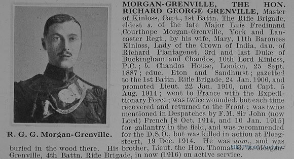 Morgan-Grenville R G G Captain Hon 1st Rifle Brigade Obit