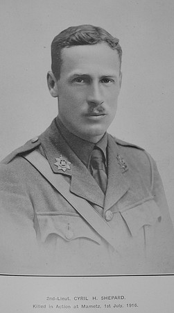 Shepard C H 2nd Lt 9th Devonshire Regiment Lloyds War Memorial