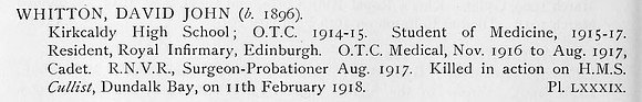 Whitton D J Surg Prob HMS Cullist Royal Naval Volunteer Reserve Obit