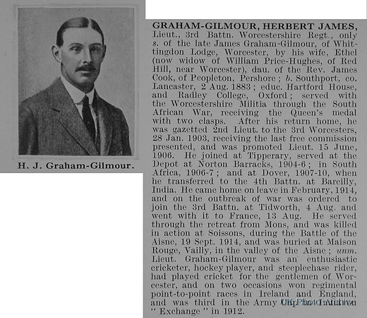 Graham-Gilmour H J Lt 3rd Worcestershire Regiment Obit
