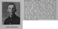 Radmall S L/Cpl 10009 1st Attd 2nd Wiltshire Regiment Obit