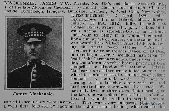 MacKenzie J Pte VC 8185 2nd Scots Guards Obit Part 1
