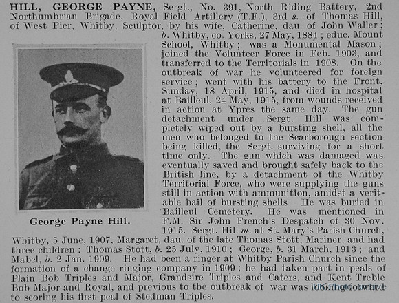 Hill G P Sergt 391 Royal Field Artillery Obit