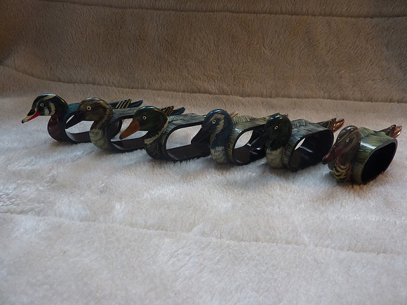 Set Of Six Duck Napkin Rings