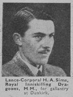 Sims H A LCpl MM Royal Inniskilling Dragoons