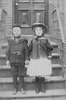 Victorian Children Outside Their House