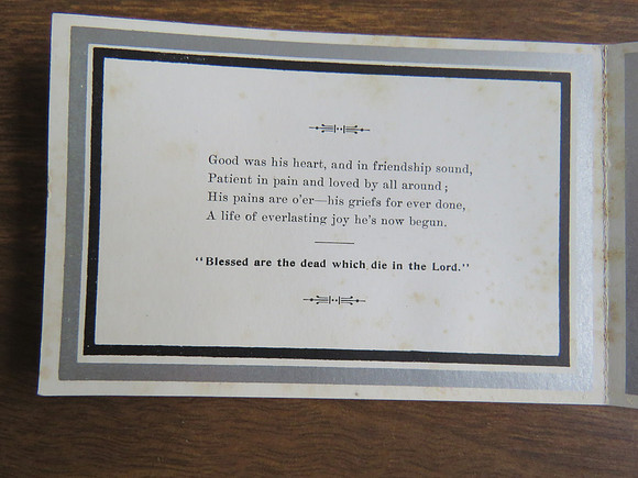 Memorial Card James Lloyd 65 Union Road Croydon Died 14th Feb 1907