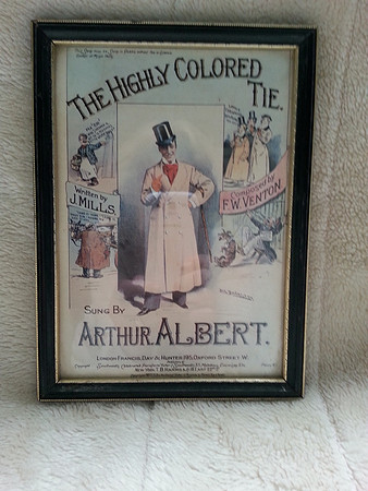 Antique Framed Print Music Hall Song The Highly Coloured Tie Sung By Arthur Albert.