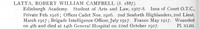 Latta R W C 2nd Lt 2nd Seaforth Highlanders Obit