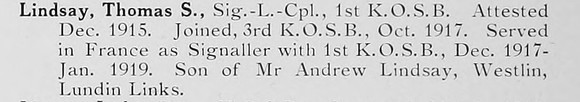 Lindsay T S LCpl 1st Kings Own Scottish Borderers