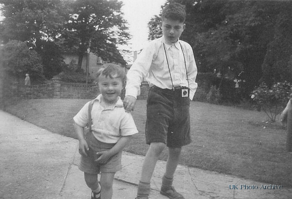 Two Little Boys Playing 1950s