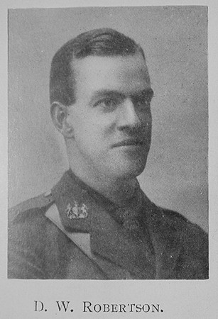 Robertson D W Captain Royal Army Medical Corps