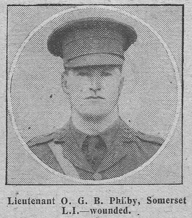Philby O G B Lt Somerset Light Infantry The Graphic 16th Sep 1914