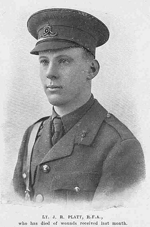 Platt J R Lt Royal Field Artillery