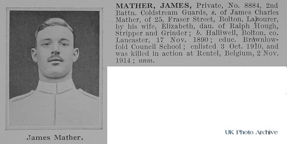 Mather J Pte 8884 2nd Coldstream Guards Obit