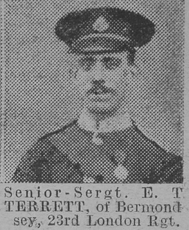 Terrett E T Sergt 23rd London Regiment The Vivid 20th Feb 1915