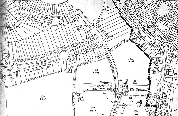 Sutton 1913 Map Aultone Way Area