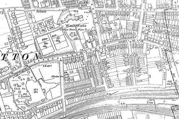 Sutton 1913 Map Carshalton Road Area