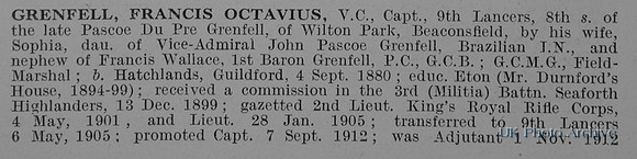 Grenfell F O Captain VC 9th Lancers Obit Part 1