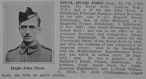 Nicol H J Sergt 741 4th Royal Scots Obit