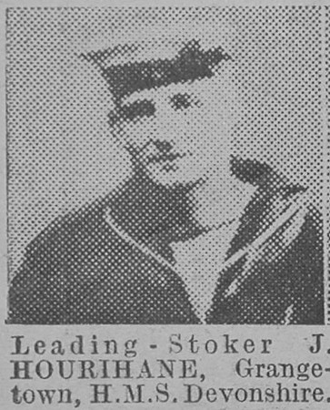 Hourihane J Leading Stoker HMS Devonshire Royal Navy The Vivid 20th Feb 1915