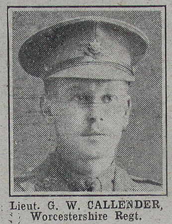 Callender G W Lt Worcs Regt The War Illustrated